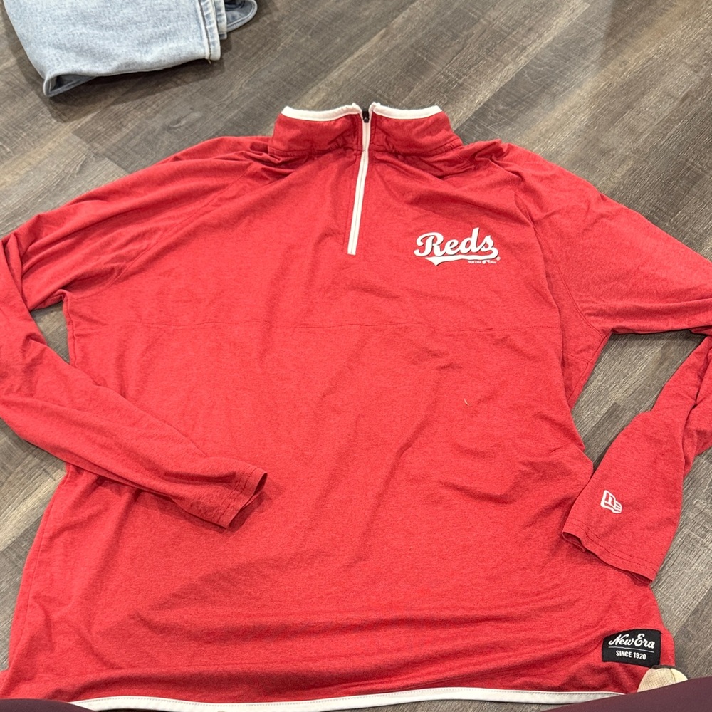 New Era Red Quarter-Zip Pullover